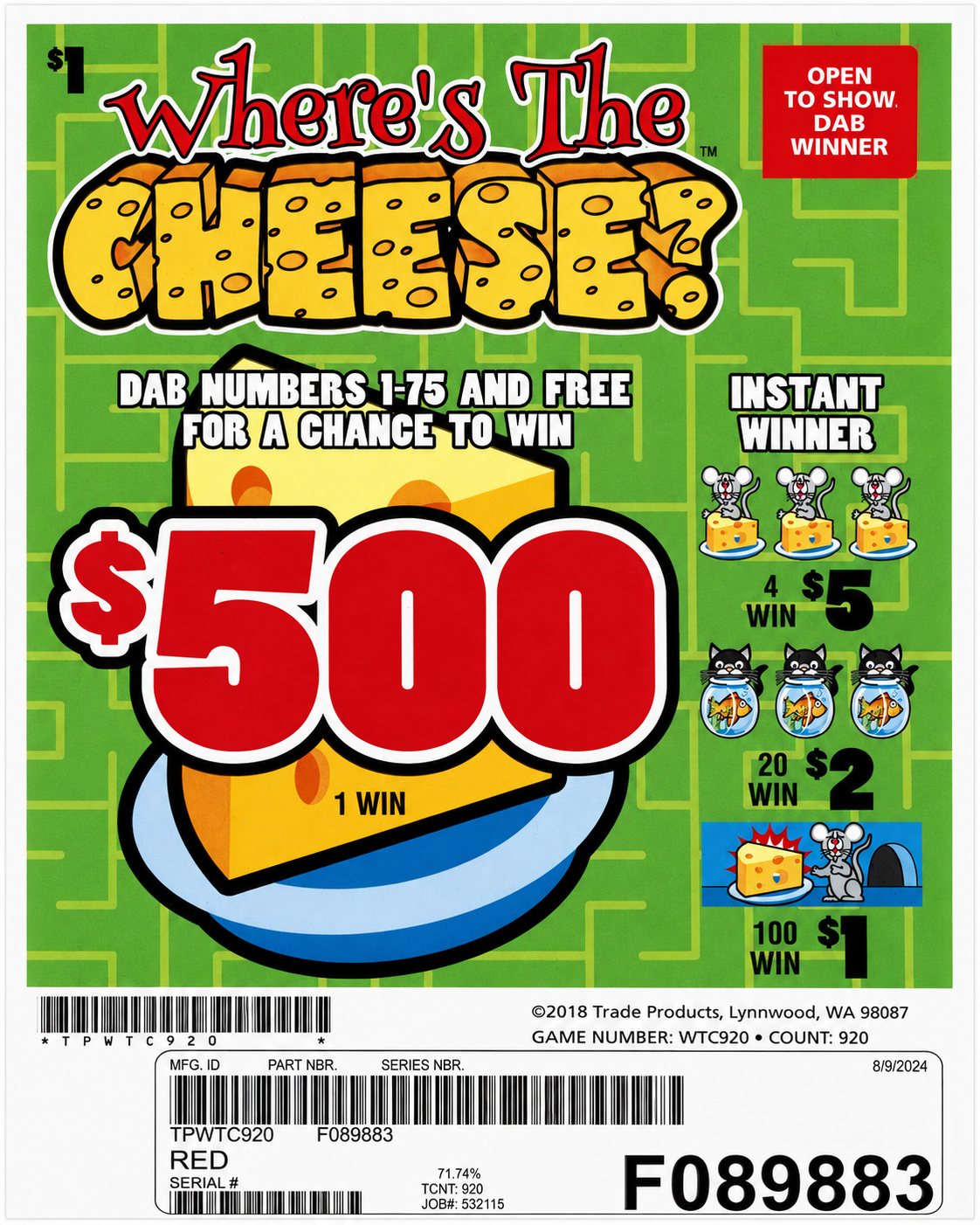 WHERE'S THE CHEESE 920
