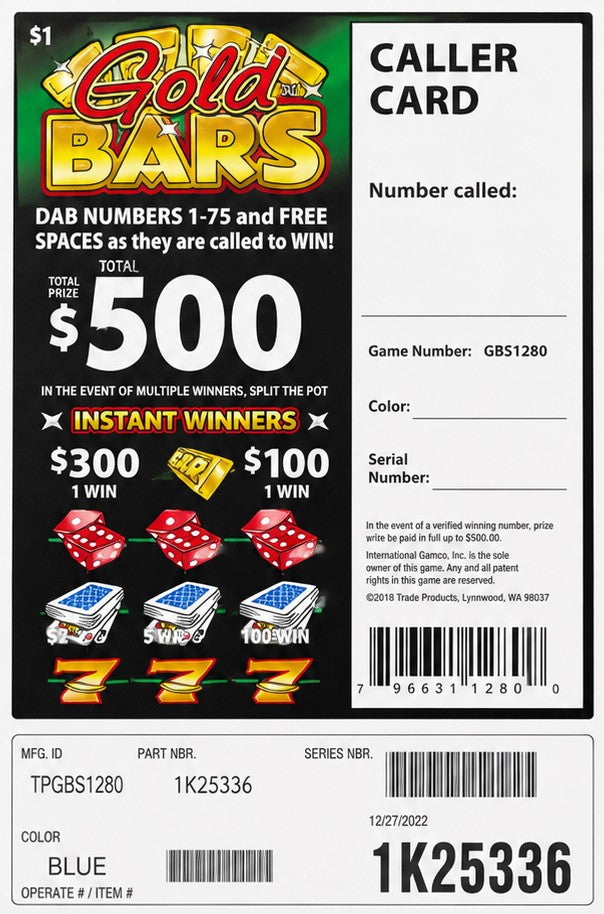 GOLD BARS 1280