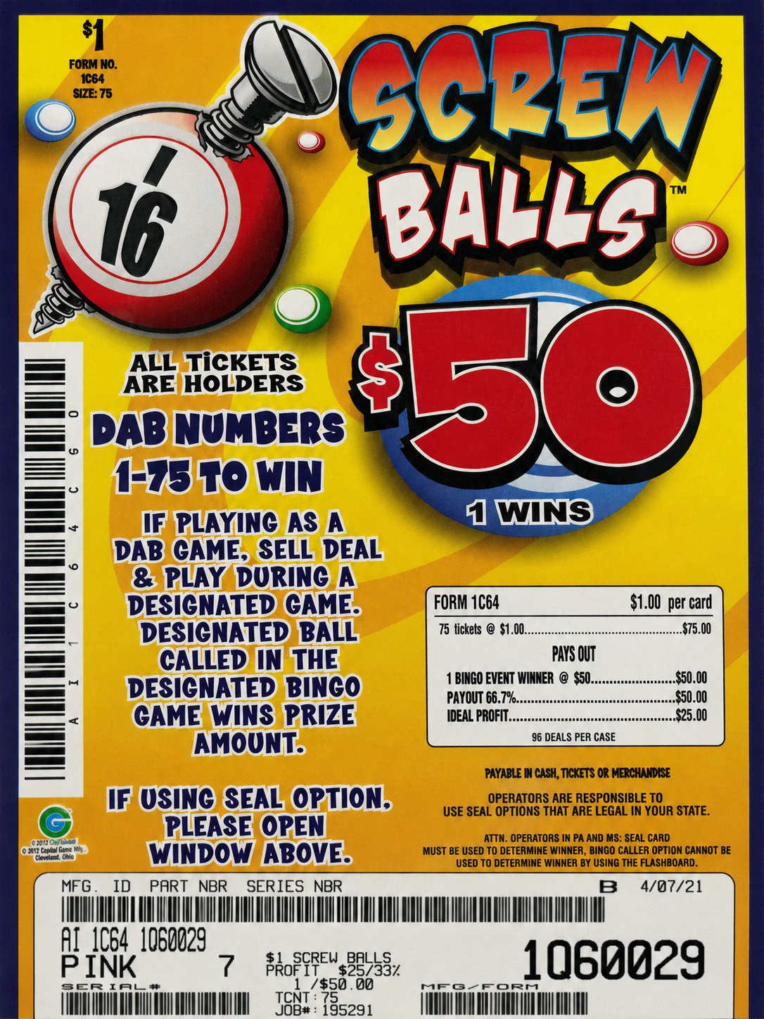 SCREW BALLS 75