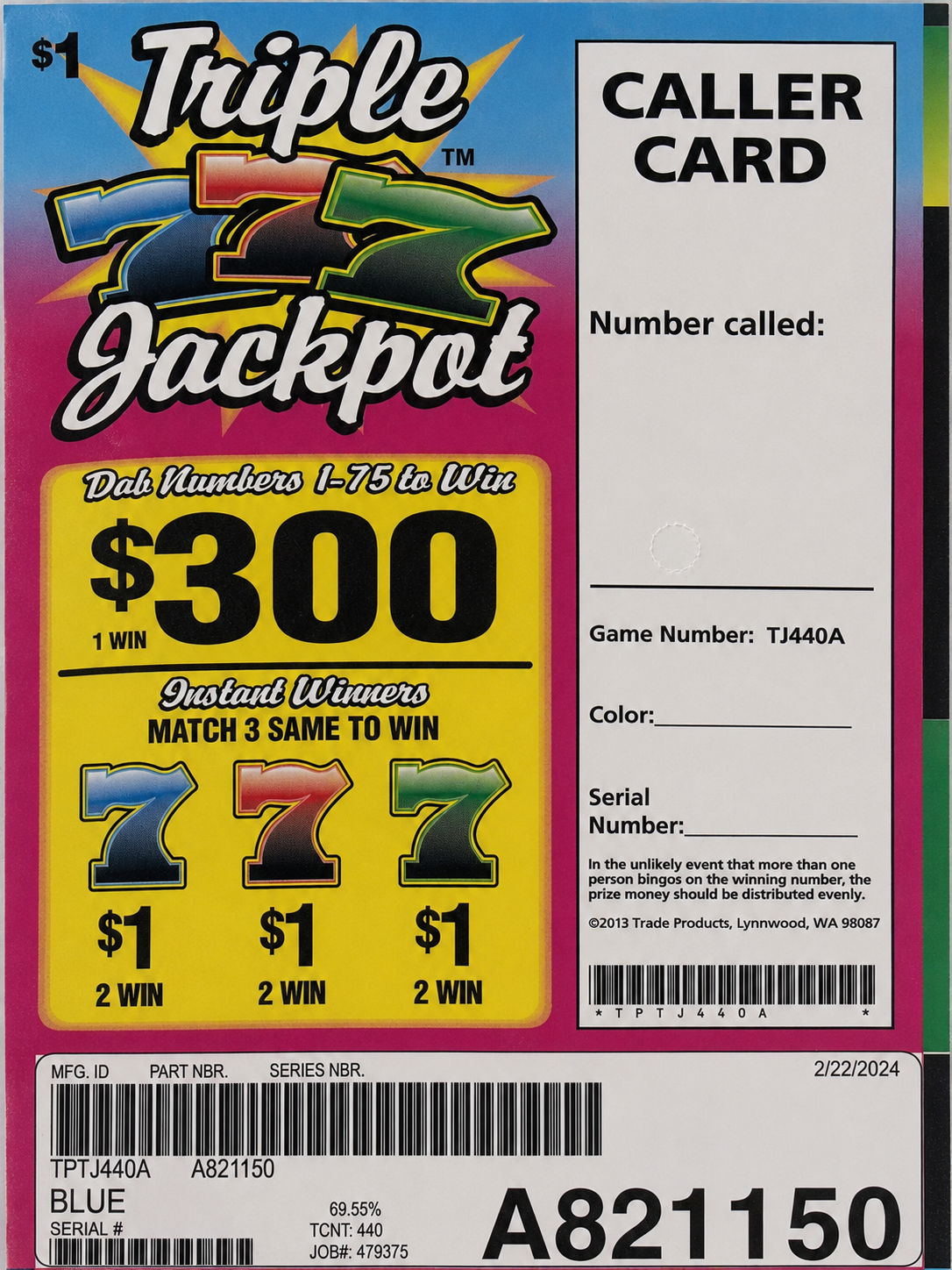 TRIPLE 777 JACKPOT 440