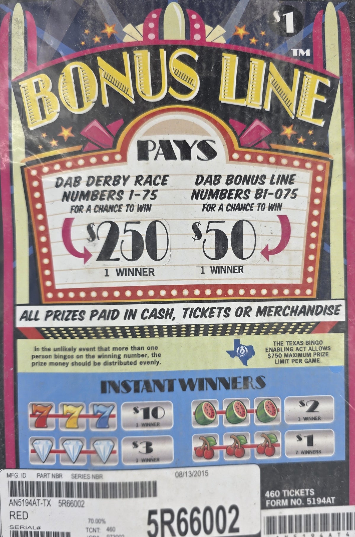 BONUS LINE 460
