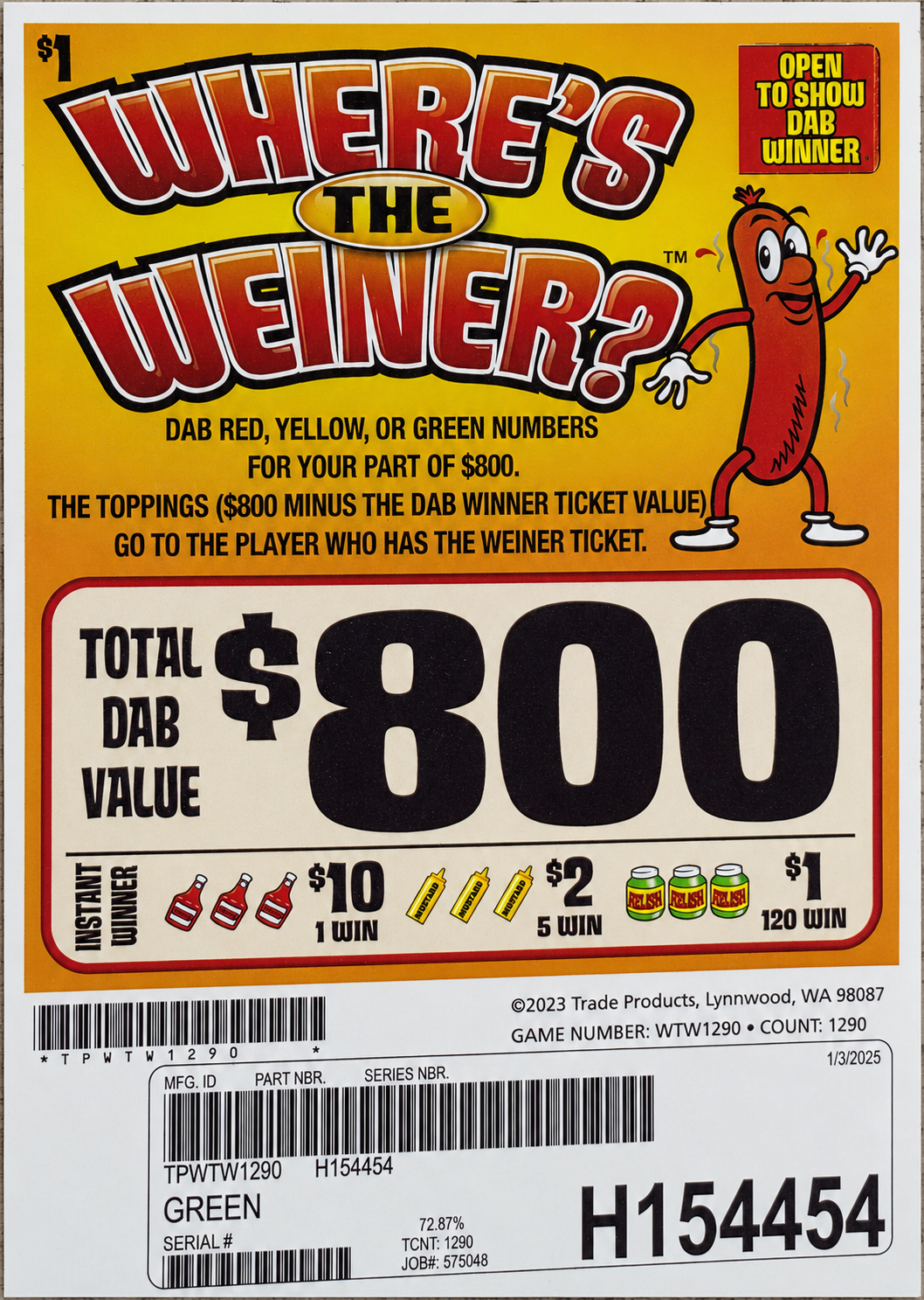 WHERE'S THE WEINER 1290
