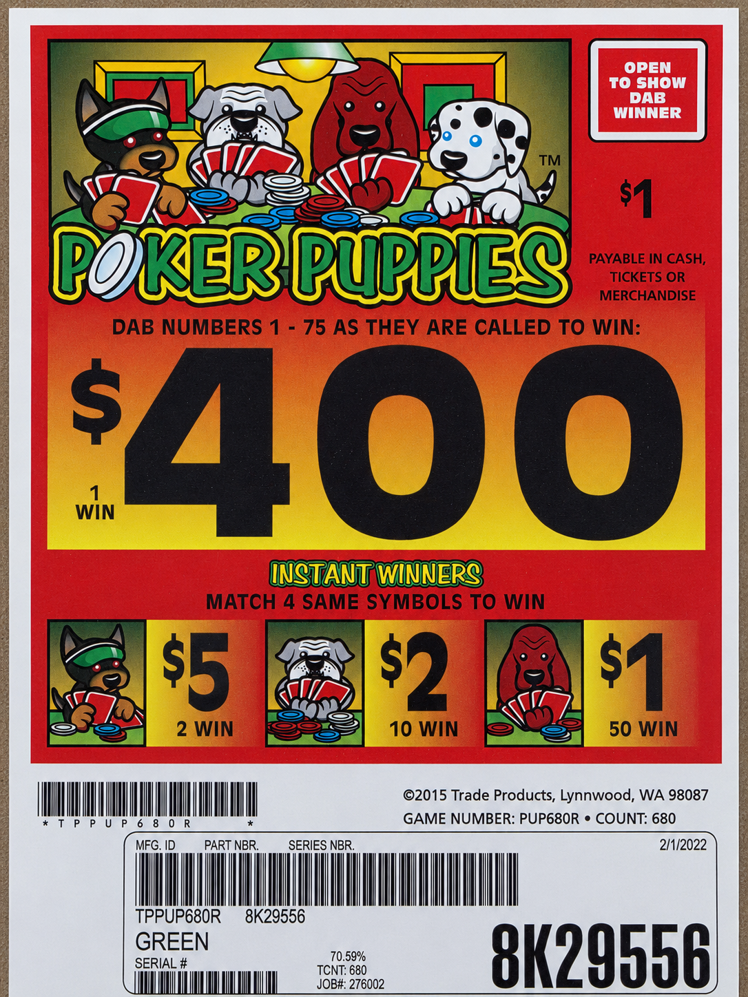 POKER PUPPIES 680