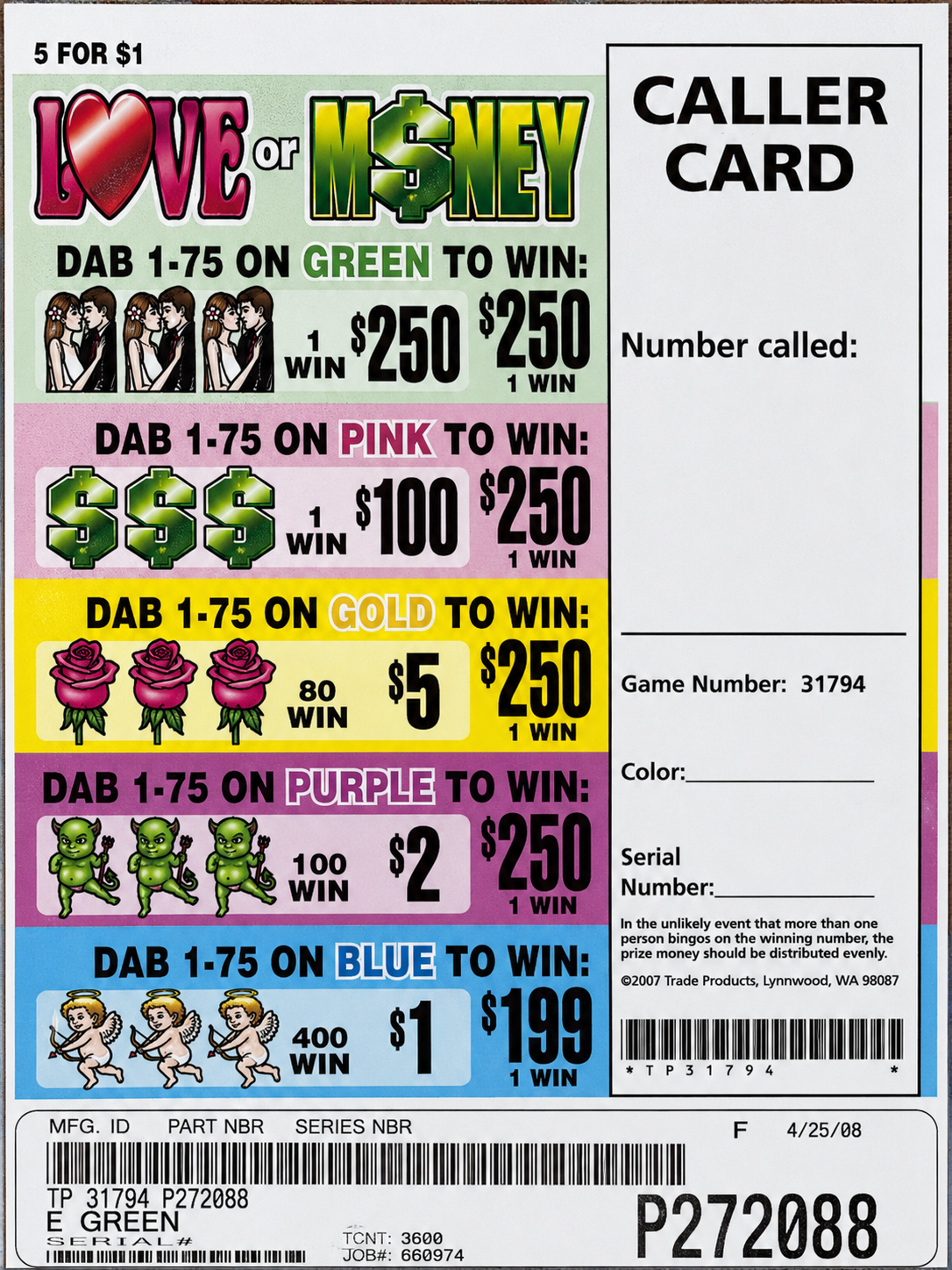 LOVE OR MONEY 3600