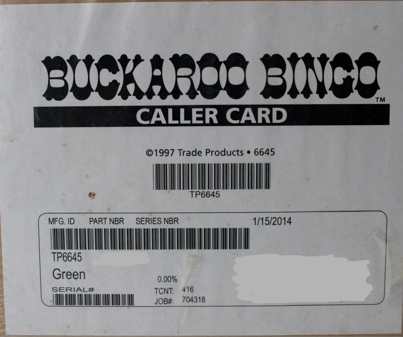 buckarro bingo
