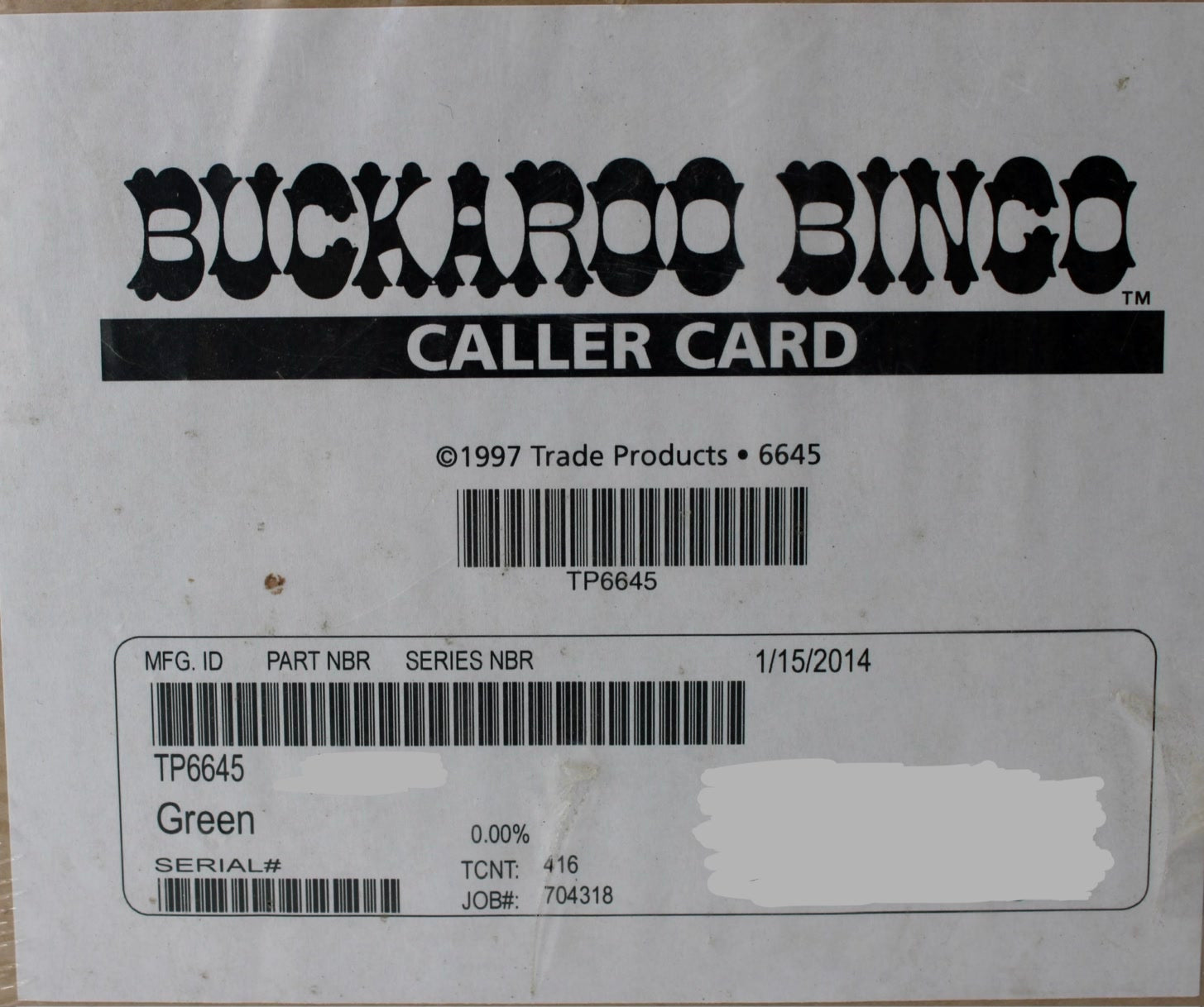 buckarro bingo