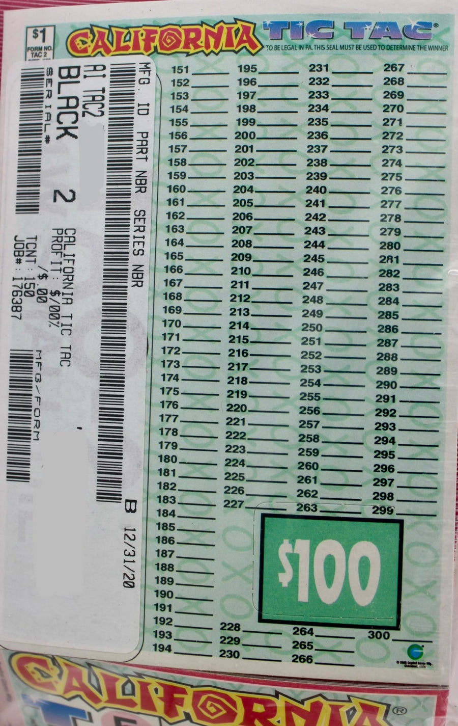CALIFORNIA TIC TAC 195