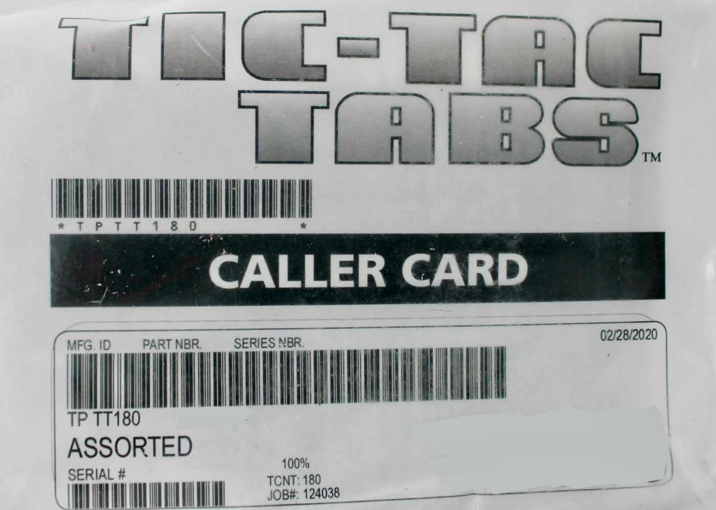 TIC TAC TAB 180