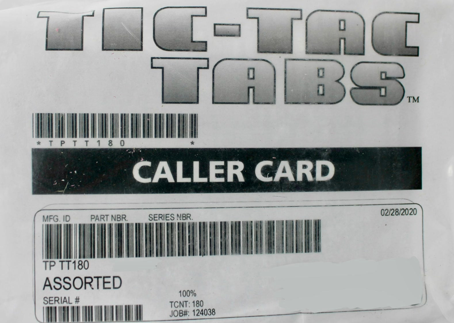 TIC TAC TAB 180