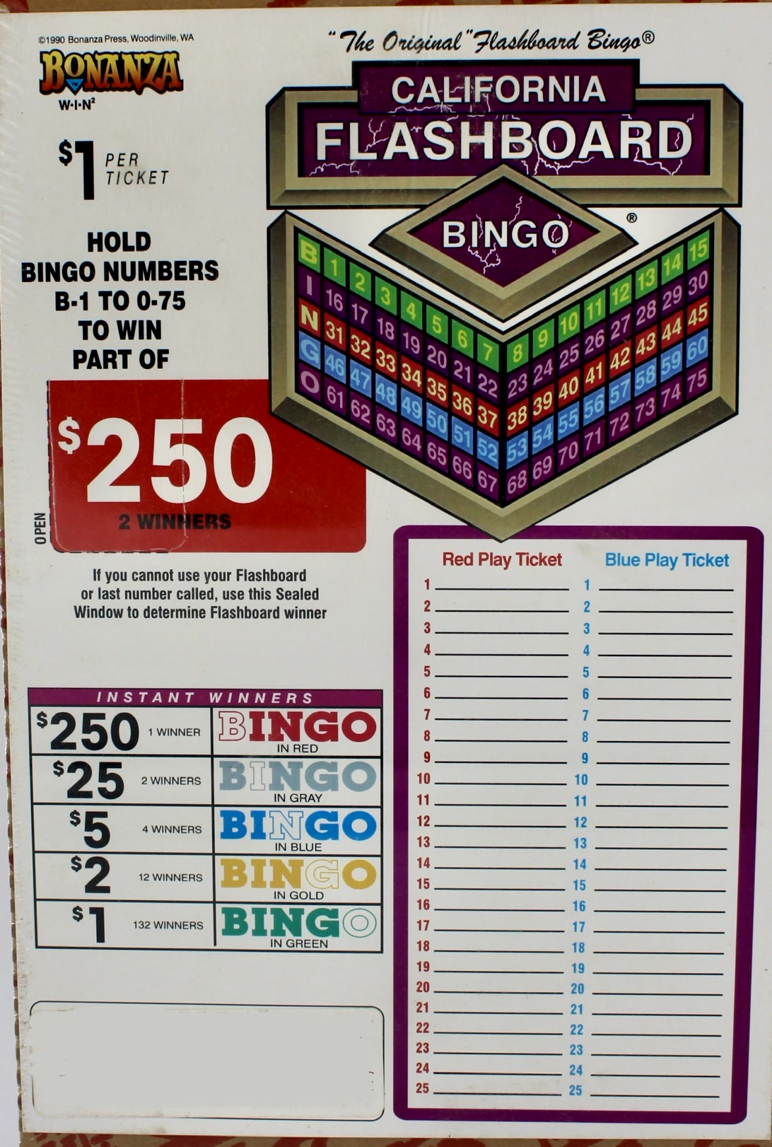 California flashboard Bingo