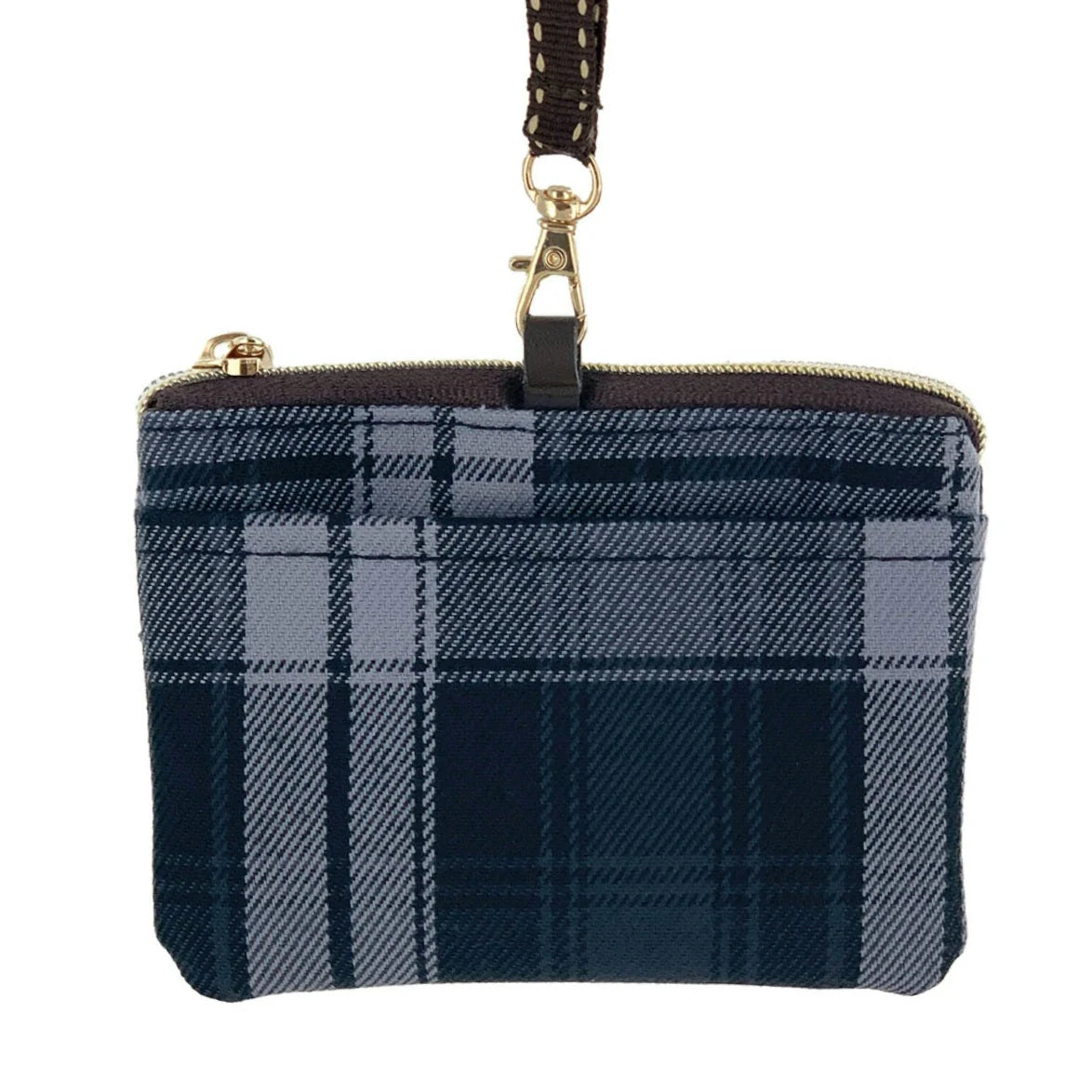 Coin Purse -  Black & Gray Tartan Plaid