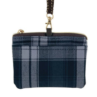 Coin Purse -  Black & Gray Tartan Plaid
