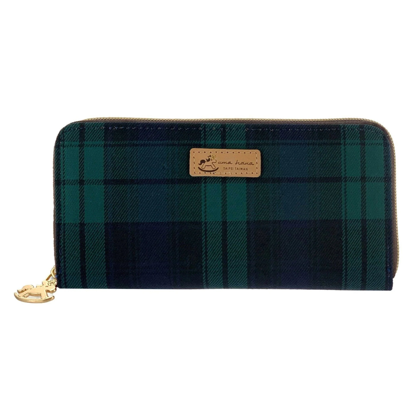 Coin Purse Long (Large) - Green & Blue Tartan Plaid