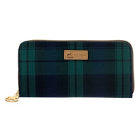 Coin Purse Long (Large) - Green & Blue Tartan Plaid