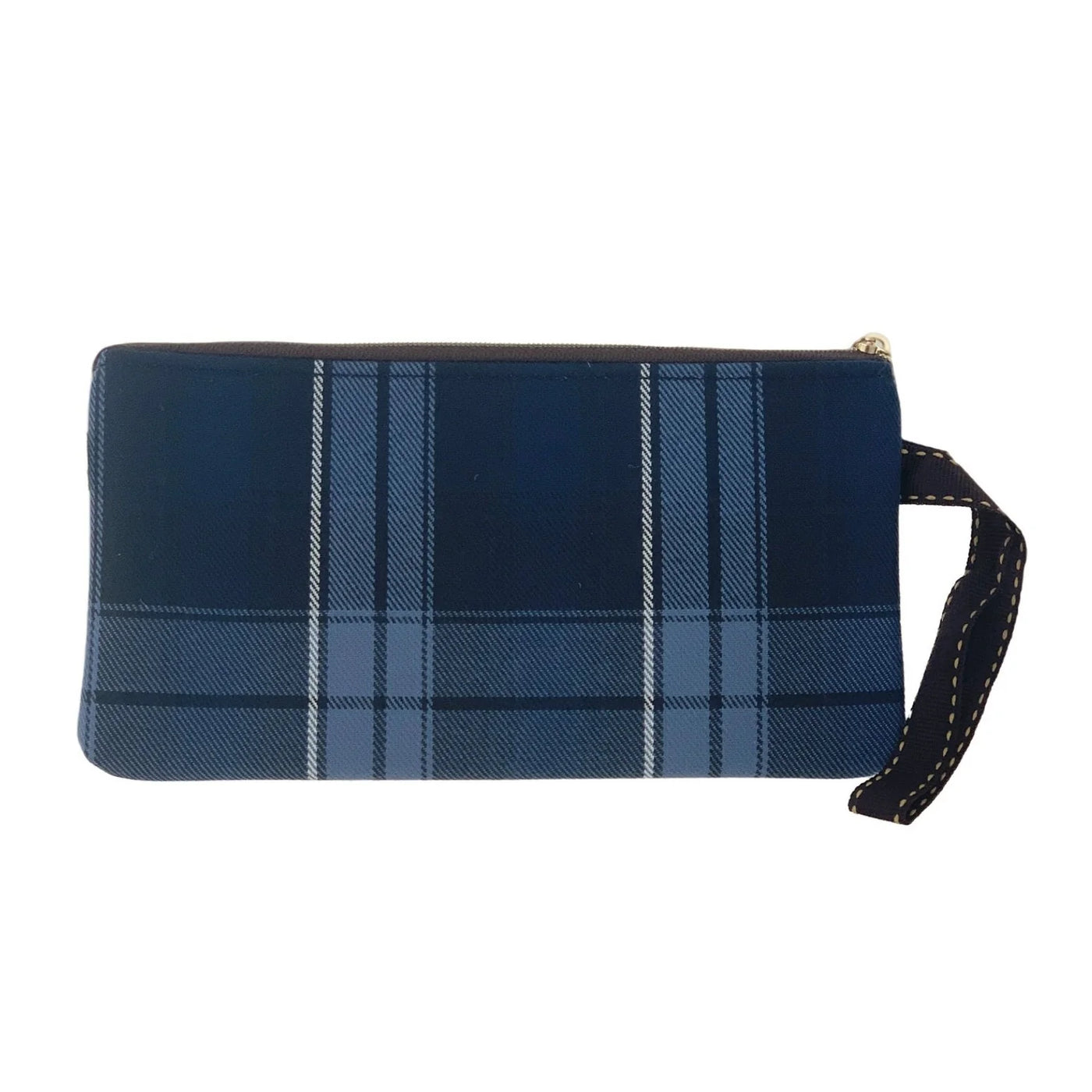 Coin Purse Long (Large) - Blue Tartan Plaid